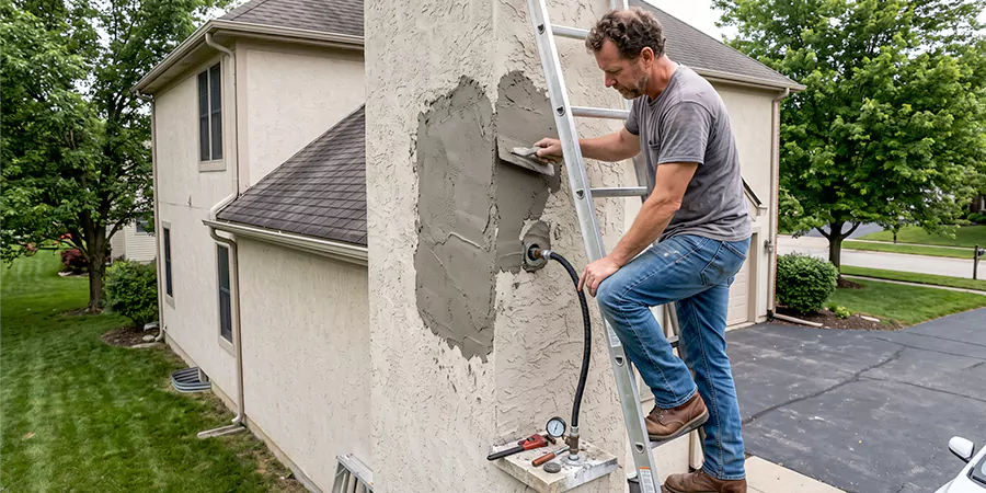 Gas and Stucco Chimney Repair Bedford