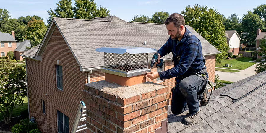 Masonry Chimney Spark Arrestor Installation Bedford