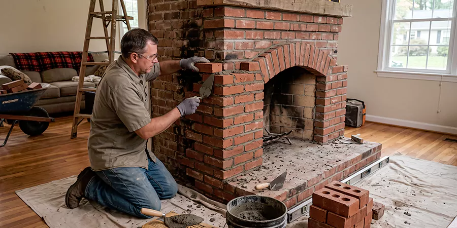 Rebuild Stone Fireplace Bedford