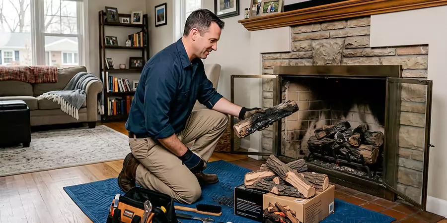 Replacing Gas Fireplace Logs Bedford