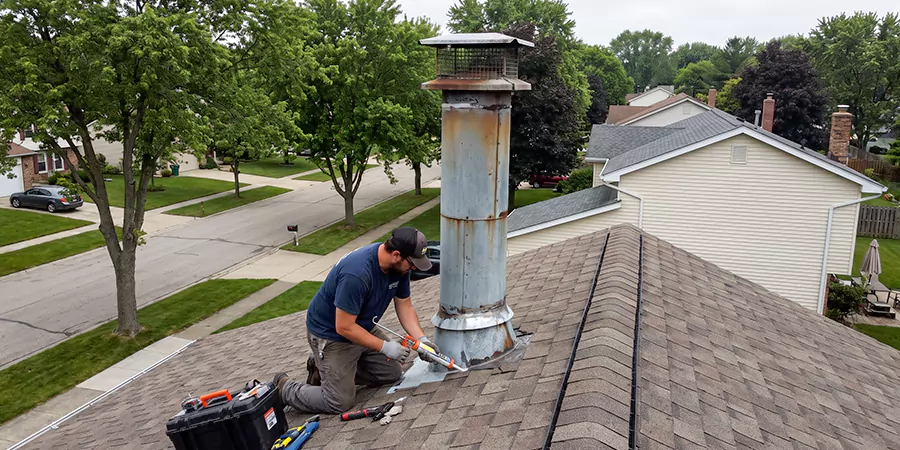 Stone, Stucco, and Metal Chimney Leak Repair Bedford