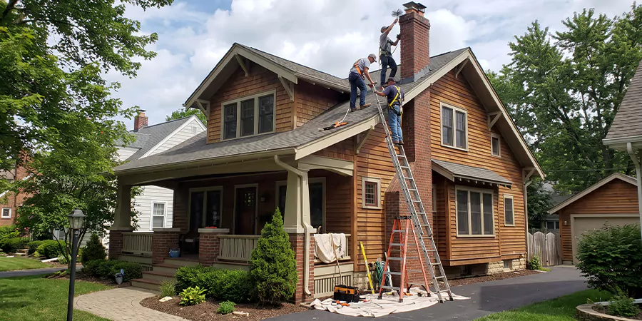 Residential Chimney Masonry Repair and Tuckpointing Bedford